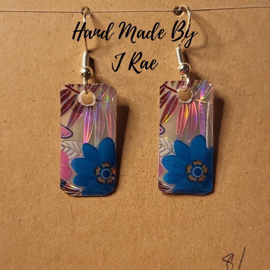 Hand Made By J Rae Floral And Palm Earrings. Style E1020